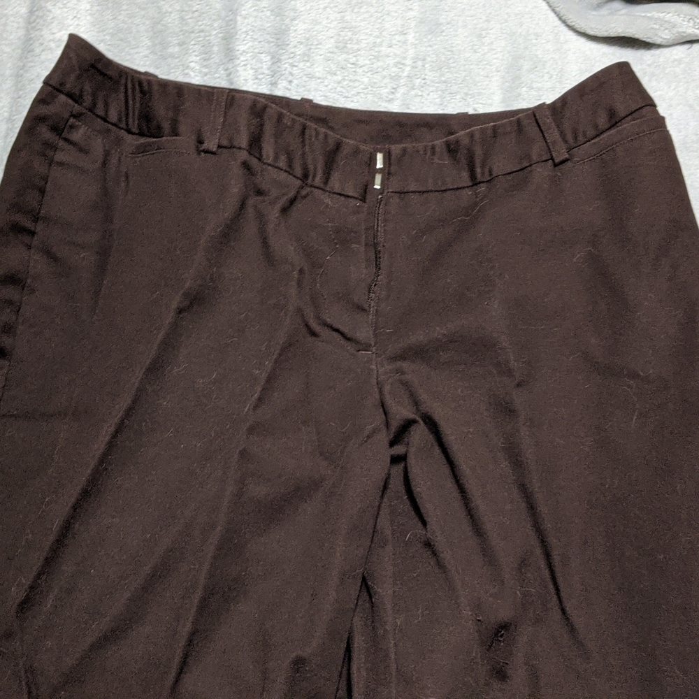 Trousers, dark chocolate brown, size 16